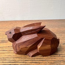 Japanese Hida Takayama Yew Wood Rabbit Zodiac Carving picture