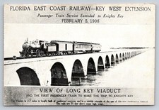 1908 Florida East Coast Railway Long Key Viaduct Train Postcard picture