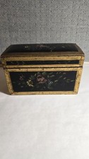 Vintage Victorian Gilt Wood & Leather Cigarette Box Holder Accordion style picture