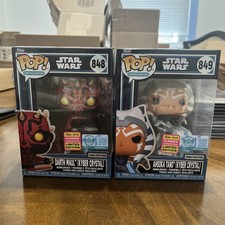 Funko Pop Star Wars Darth Maul #848 & Ahsoka #849 Kyber Crystal SDCC 2026 SHARED picture