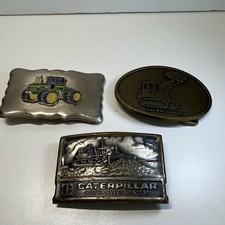 Caterpillar &John Deere Lot 3 Belt Buckles CAT 943 Loader Track-Type Tractor picture