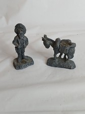 Vtg. Lot Of 10 Miniature Pewter Metal Trinket Figurines SEE PICTURES picture
