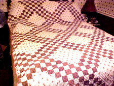 Antique TRIPLE IRISH CHAIN Quilt 87844 picture