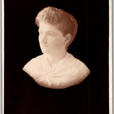c1890s Chicago, IL Cabinet Card Photo Woman Portrait Cameo Bust Morris Ames Vtg picture