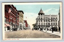 Holyoke MA, High Street, Shops, Massachusetts Vintage Postcard picture