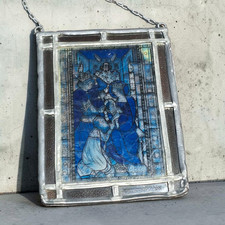 Vintage Glassmasters Stained Glass Suncatcher Adoration Of Magi Nativity 5x7 picture