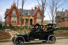 1909 Drive Vintage Automobile Victorian Mansion Colorized Picture Photo 8x10 picture