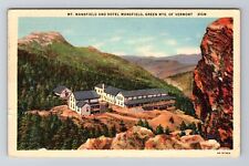 Green Mountains VT-Vermont, Mt. Mansfield & Hotel, Vintage Postcard picture