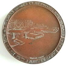 Antique 1849-1924 75th Anniversary Stearns Lumber Boston Bronze Plaque Trivet picture