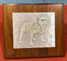 Vintage Mack Trucks Bulldog Metal & Wood Bulldog Sales Service Award Wall Plaque picture