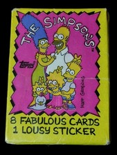 Topps The Simpsons 1990 Trading Card Pack 8 Cards + Sticker, Bart Simpson picture