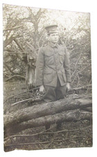 1908-1915 US Soldier In Woods RPPC Real Photo Postcard, Unposted, US UNIFORM picture
