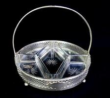Edwardian Star Cut Glass & Silver Plate 7Pc Antique 9.25
