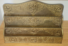 Antique Tiffany Studios Zodiac Pattern 4-Tier 3-Slot Letter Rack Holder - #1030 picture