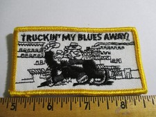 Truckin My Blues Away Patch NOS Vintage Original Trucker Rig Hippie 60's picture