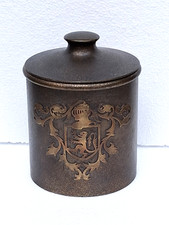 Large Antique Arts & Crafts Silver Crest Bronze Humidor Smith Metal Arts Buffalo picture