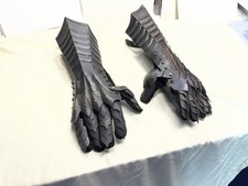 Leather and Steel Gloves LARP Ring Wraith Reaper Armor Knight Halloween Cosplay picture