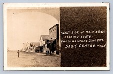 J90/ Sauk Centre Minnesota RPPC Postcard c1920s Main Street Stores 377 picture