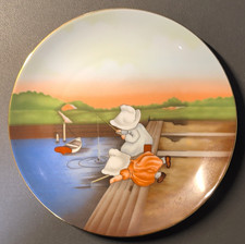 Royal Bayreuth Sun-Bonnet Babies Sunday Fishing 1974 Limited Edition Plate picture