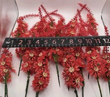 19 VTG Mid Century Plastic Flowers Lot Red Spike Flower Larkspur Delphinium ?  picture