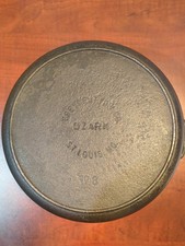  1920s-30s Ozark No 8 Crescent Fd'y Cast Iron Dutch Oven with Bail & Lid Restore picture