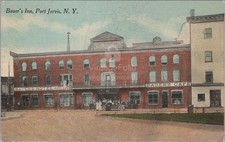 Bauers Inn Hotel Cafe Port Jervis New York NY Auto Erie Depot Artino Postcard picture