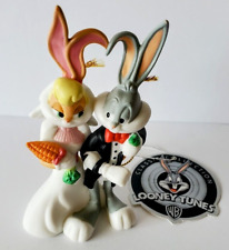 Vtg 1999 WB Goebel Looney Tunes Bride & Groom Porcelain Bugs Bunny Ornament Xmas picture