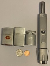 Vintage Lot of 4 Metal Lighters, Zippo, Australia, Initials, More, Cigarettes picture