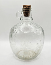 Vint Martinelli Apple Cider 1/2Gal Jug Embossed Leaves 1930-40's Cork No Lid picture