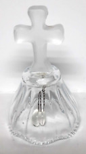 Glass bell with Christian cross handle pre-owned  4 inch picture