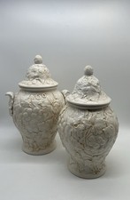 Certified Int’l Napa Collection Canister Set 2pc Large Embossed Fruit 12”-13” picture