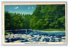 c1930s Greetings from Milford Massachusetts MA Vintage Unposted Postcard picture