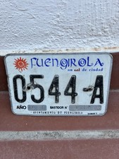 Vintage Spanish Moto Licence Plate Fuengirola 1996 Malaga 🇪🇸  picture