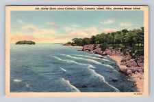 Catawba Island OH-Ohio, Mouse Island, Cliffs Rocky Shore, Vintage c1947 Postcard picture
