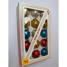 Vintage Holly Glass Christmas Ornaments Set of 15 – Assorted Colors picture