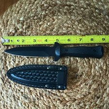 Western Boot Knife W77 Stainless Spear Point Black Blade Full Tang w/ Sheath picture