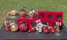 Waterford Holiday Heirlooms Blown Glass Christmas Ball Ornaments Lot Of 11 READ picture