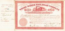 White Water Railroad Stock issued to/signed twice by Elijah Smith - Railway Stoc picture