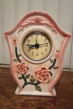 Unbranded Porcelain Rose Desk Clock Workig picture