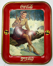 Vintage 1941 Coca Cola Serving Tray Ice Skater Girl Original American Art Works⁠ picture