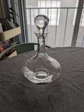 Lalique Champs de Mars Crystal Ship's Decanter Wavy Beaded Band picture