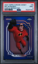 2024 Topps Chrome Disney #95 Mr. Incredible Purple Refractor PSA 9 picture