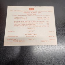 Vintage Frisco Railway Train Menu 1967 Lounge Buffet Car Ephemera Railroad picture
