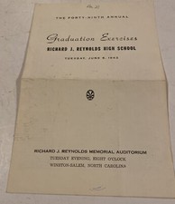 Vintage 49th annual RJR Graduation exercises program 1962  Winston Salem Nc picture