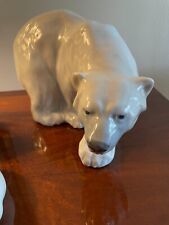 Royal Copenhagen Denmark Porcelain Large Polar Bear Sculpture Figurine #1137 picture