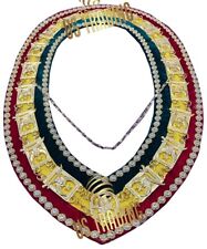 Deluxe Masonic Shriners Collar with Tri-Color Rhinestones Adorning Chain Collar picture