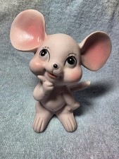 Vintage Kelvin's Ceramic Pink Mouse Figurine Decor, Japan Kitsch picture