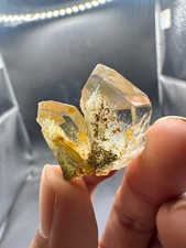 Rare 10g Natural Twins Orange Quartz Crystal | Unique Small Mineral Specimen picture