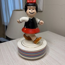 RARE HTF VINTAGE SCHMID “NANCY” COMIC CERAMIC MUSIC BOX 1960s *Working* picture