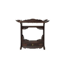Oriental Rosewood Delicate Dragon Floral Motif Display Rack GB718 picture